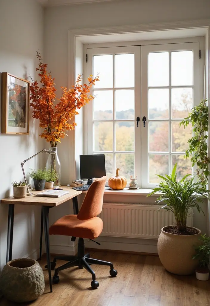 seasonal decor modern home office workspace
