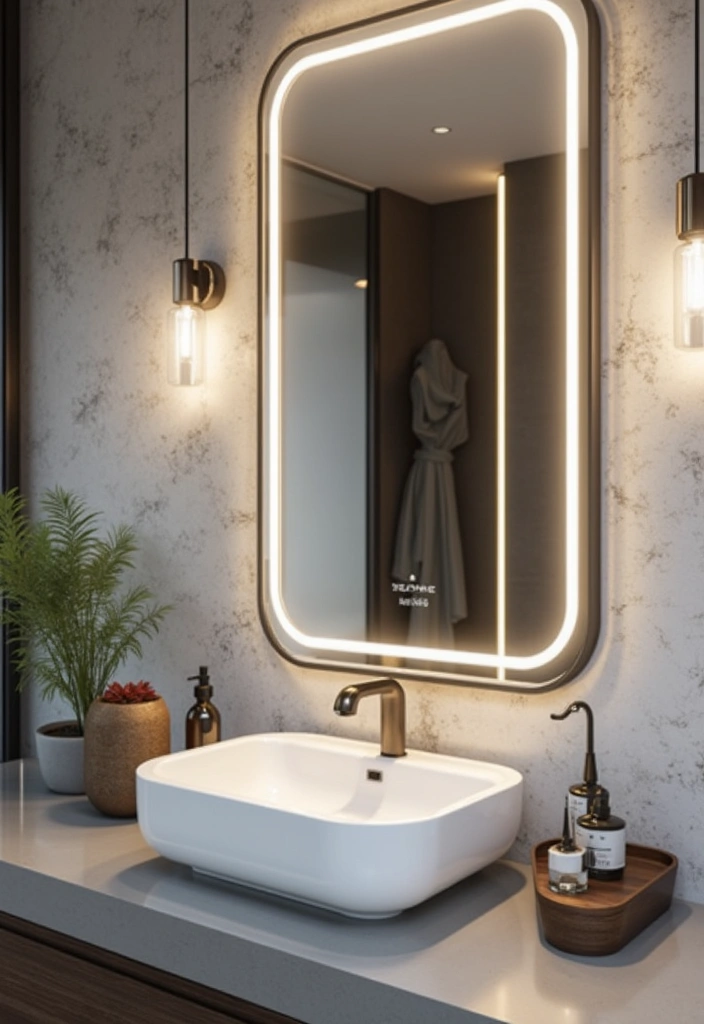 smart bathroom mirror modern technology