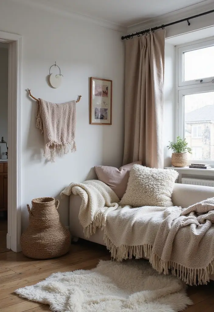 soft layered textiles cozy seating