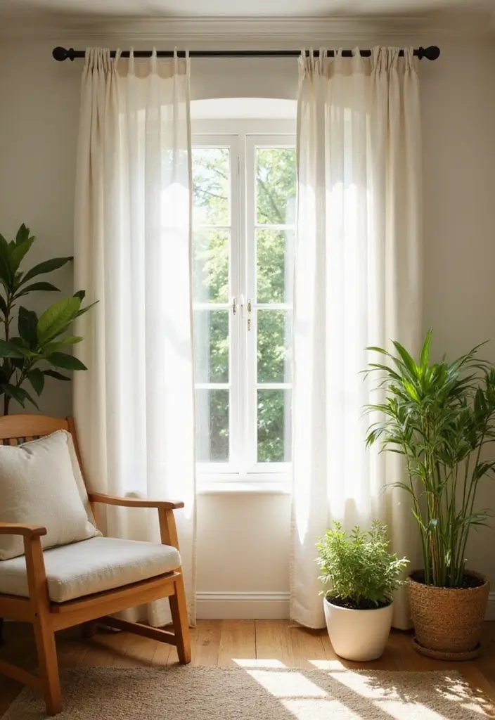 soft linen curtains cozy farmhouse look