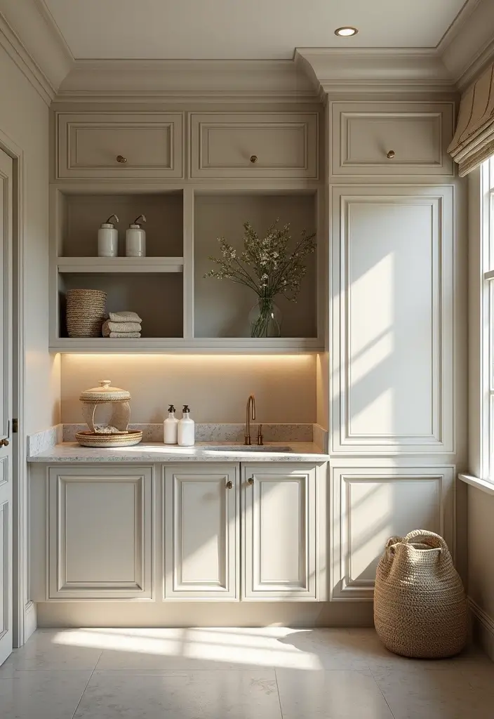 stylish laundry cabinetry storage solution