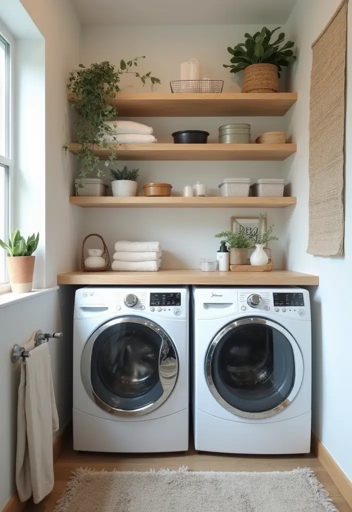 stylish organized laundry shelving inspiration