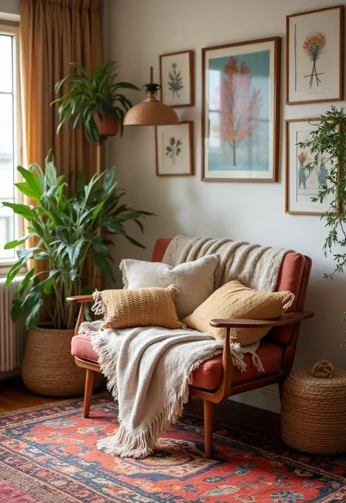 textured fabrics in boho workspace