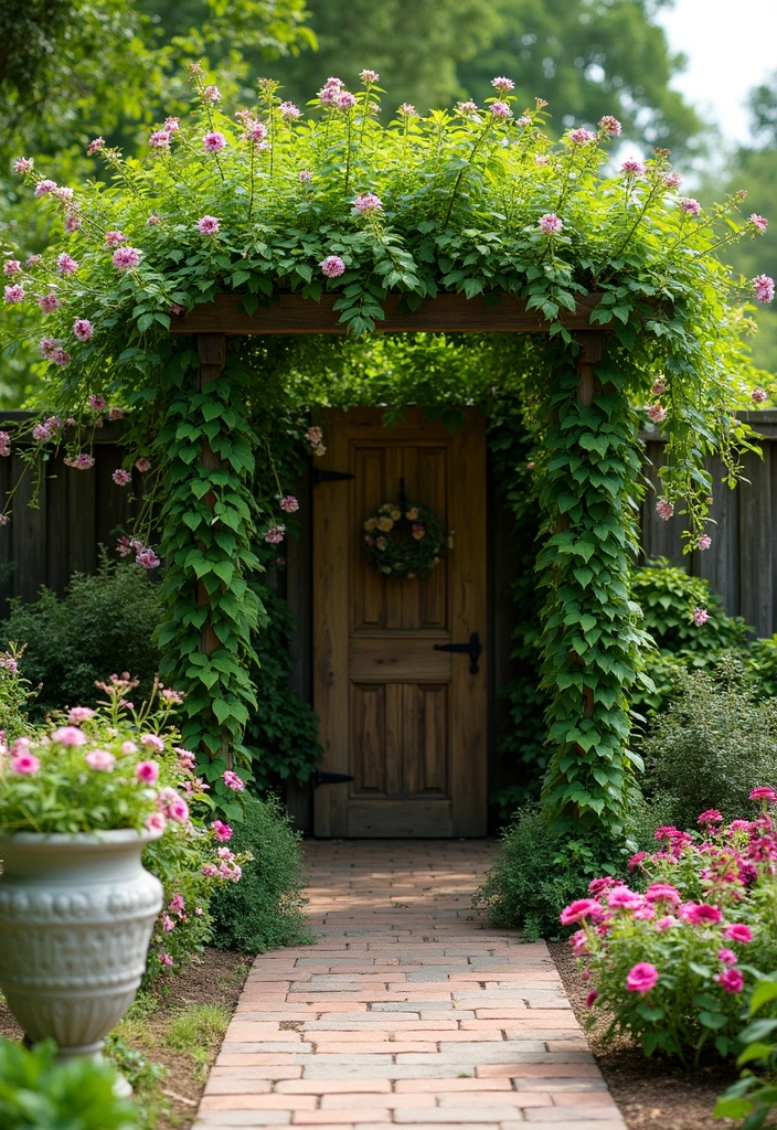 trellis with climbing plants privacy screen