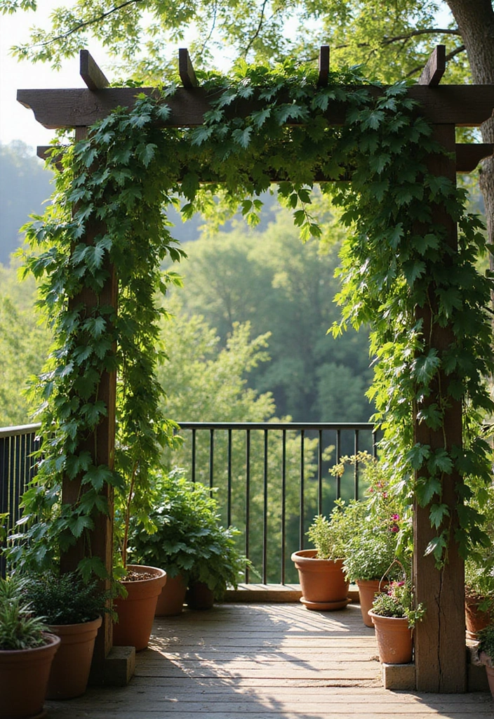 trellis with climbing plants privacy