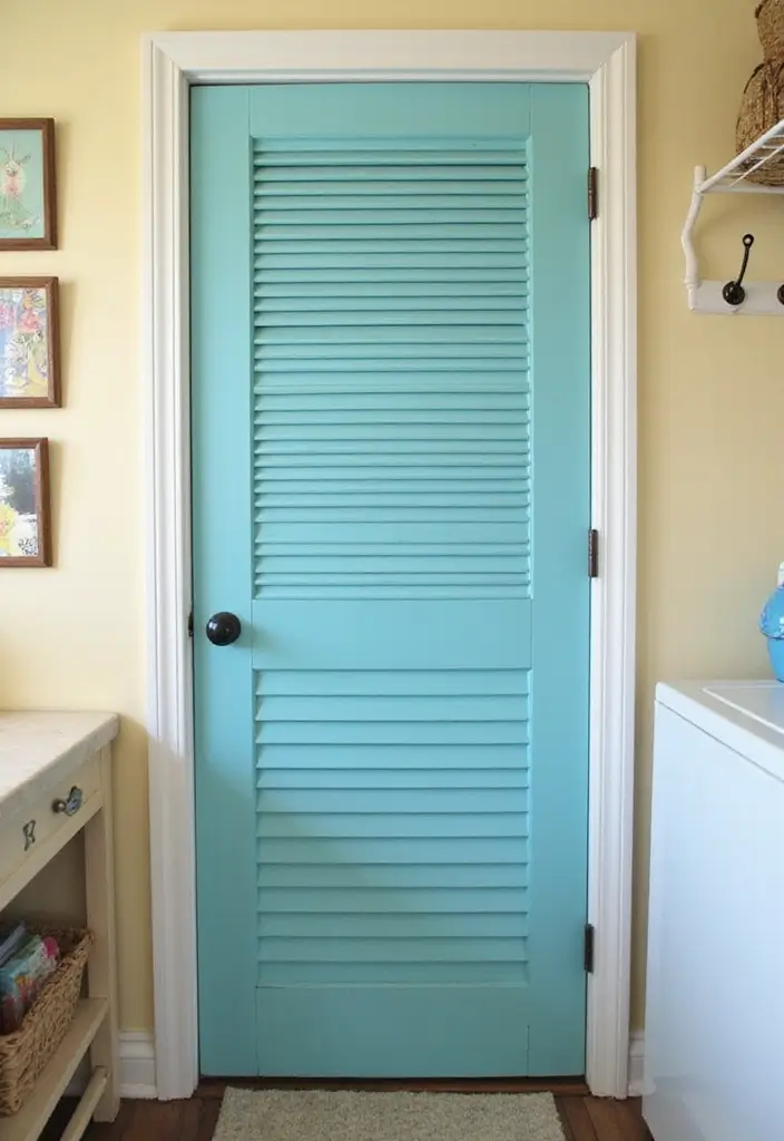 upcycled shutter laundry room doors
