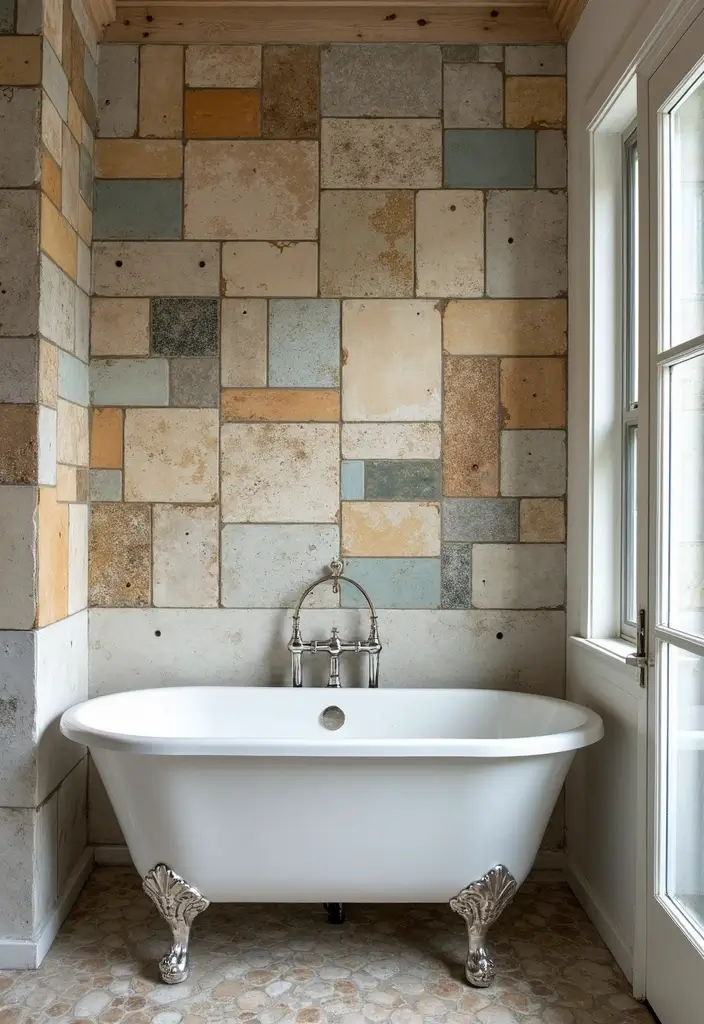upcycled tile accents bathroom design