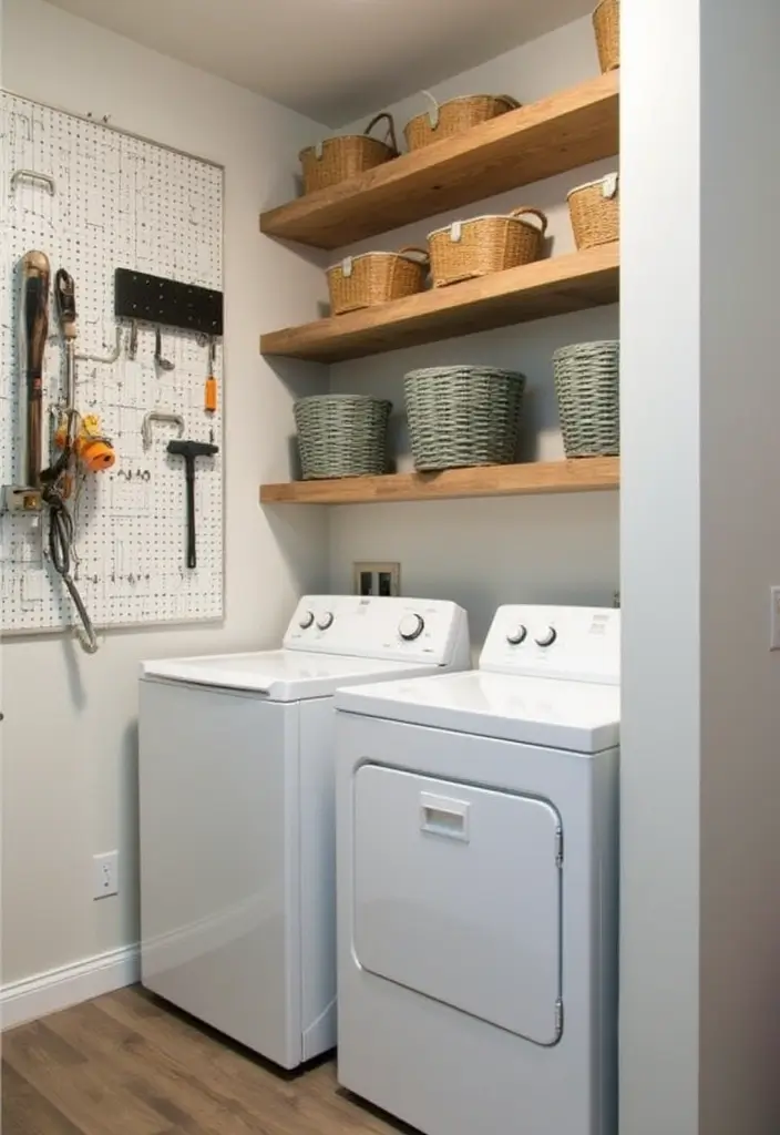 vertical storage ideas basement laundry