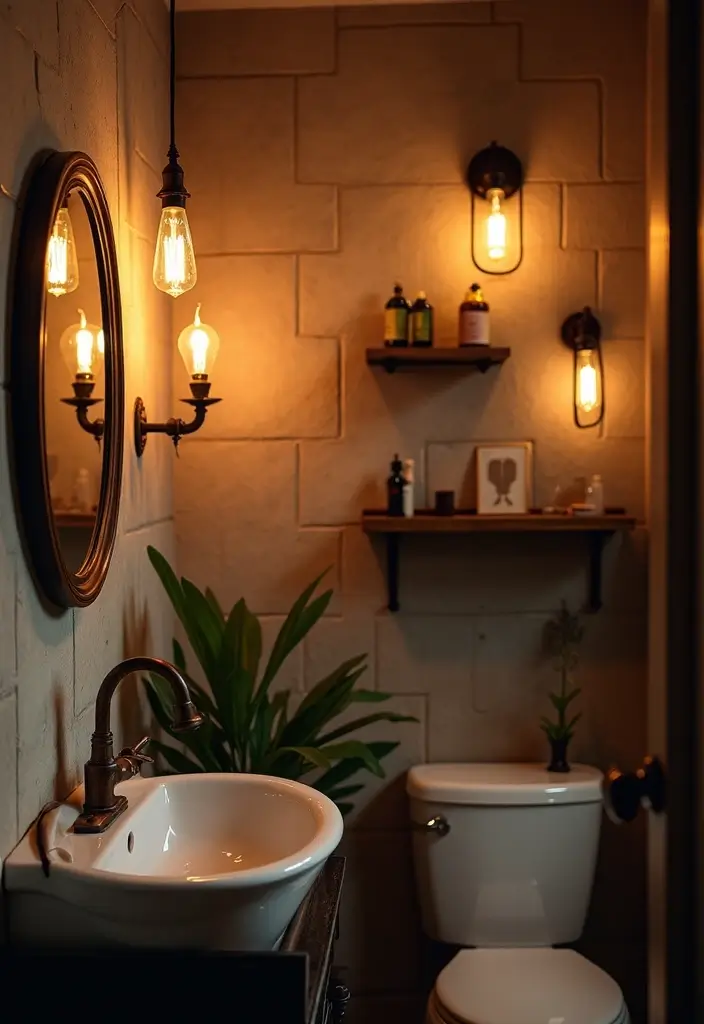 vintage lighting fixtures industrial bathroom