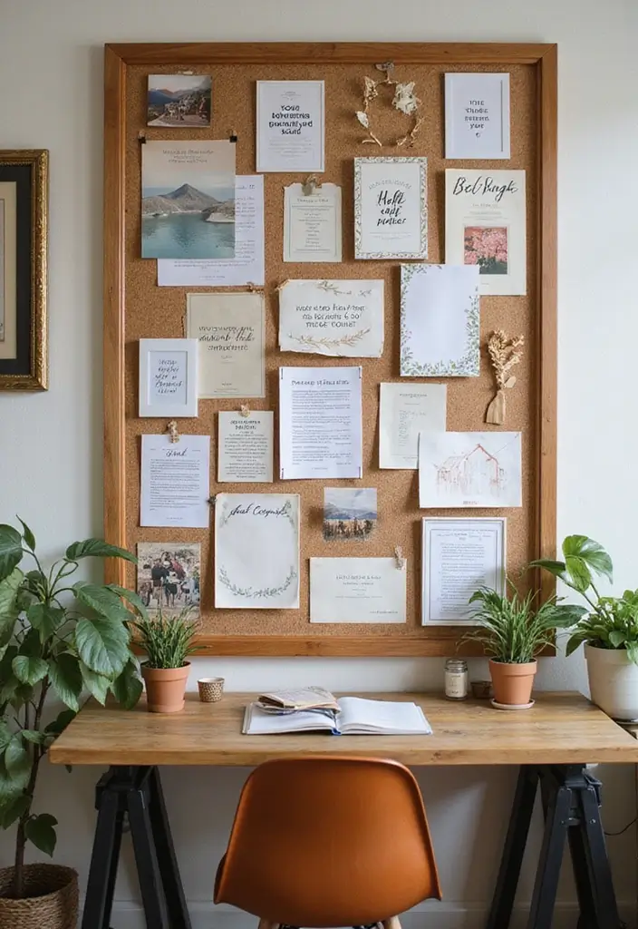 vision board inspires cozy farmhouse workspace