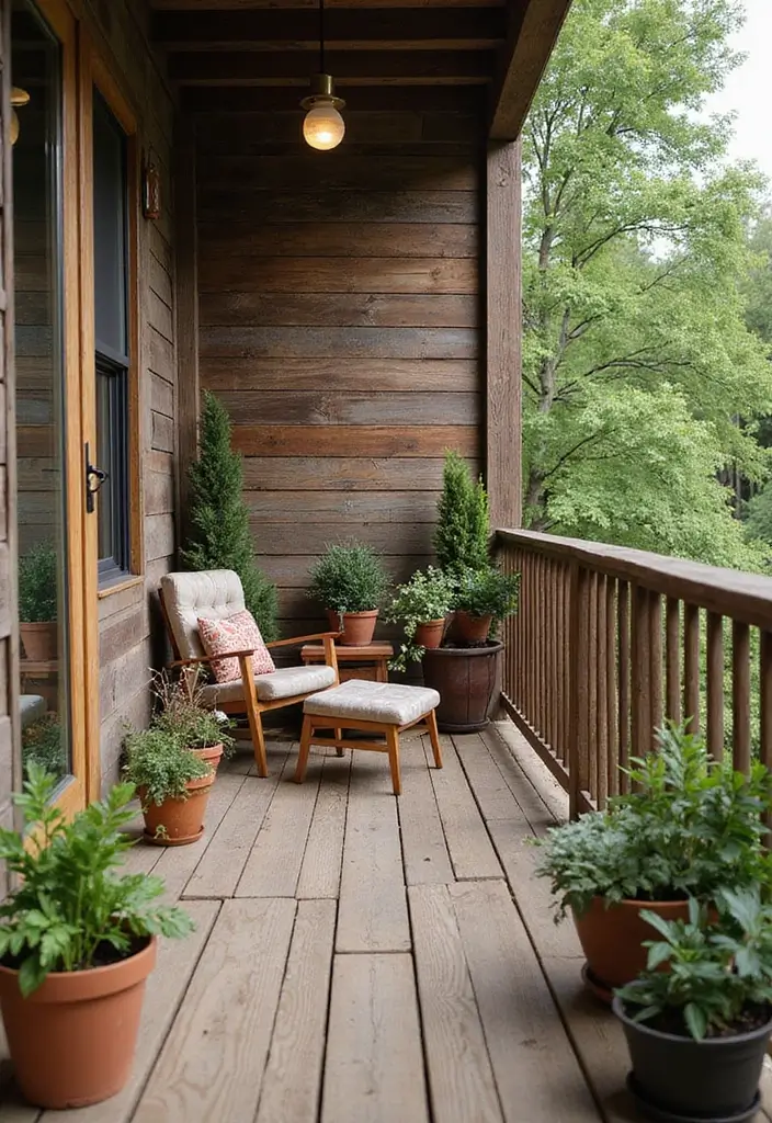 vreclaimed wood balcony privacy screen
