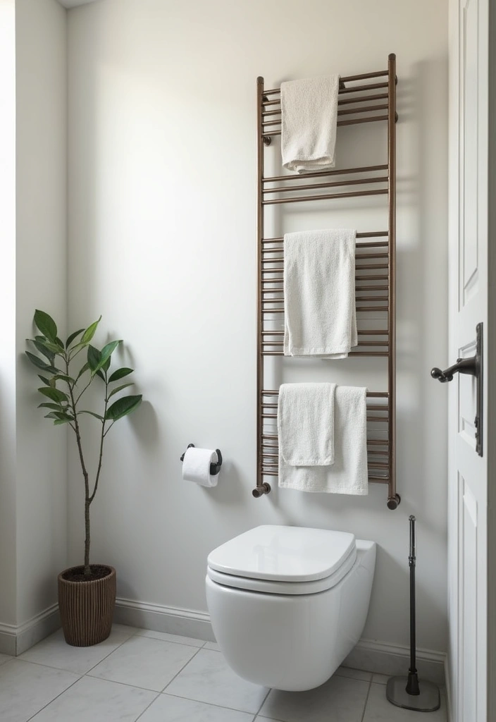 wall mounted towel rack storage solution