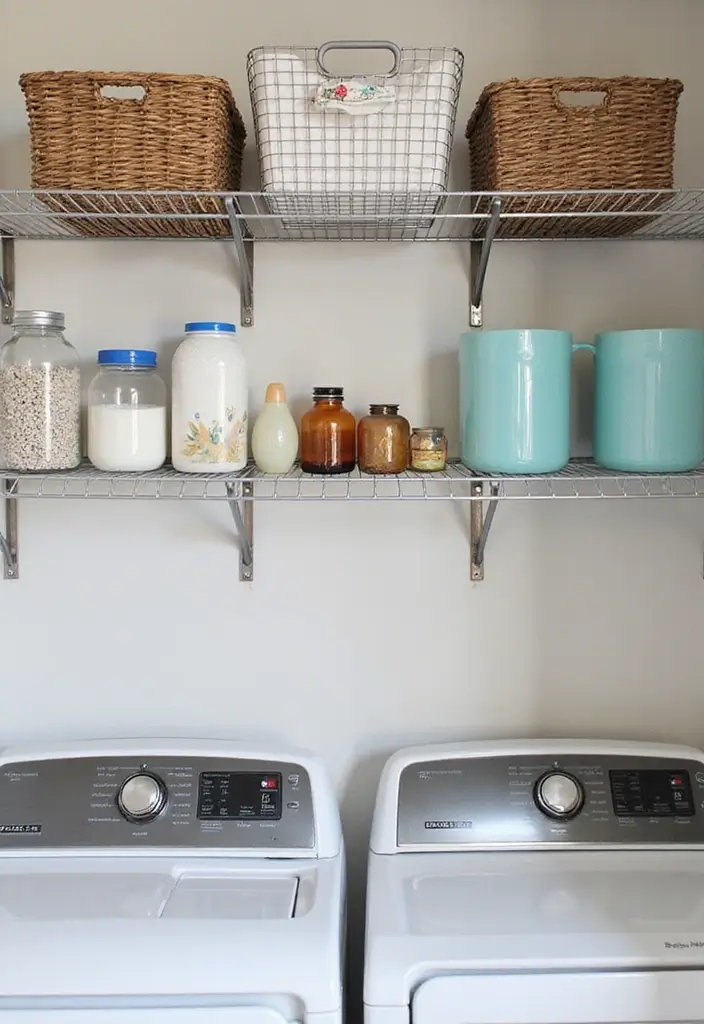 wire basket laundry shelving storage
