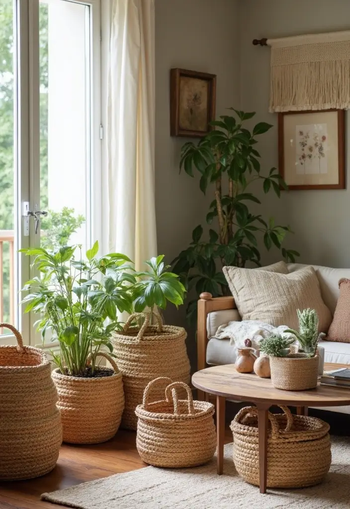 woven baskets stylish farmhouse storage ideas