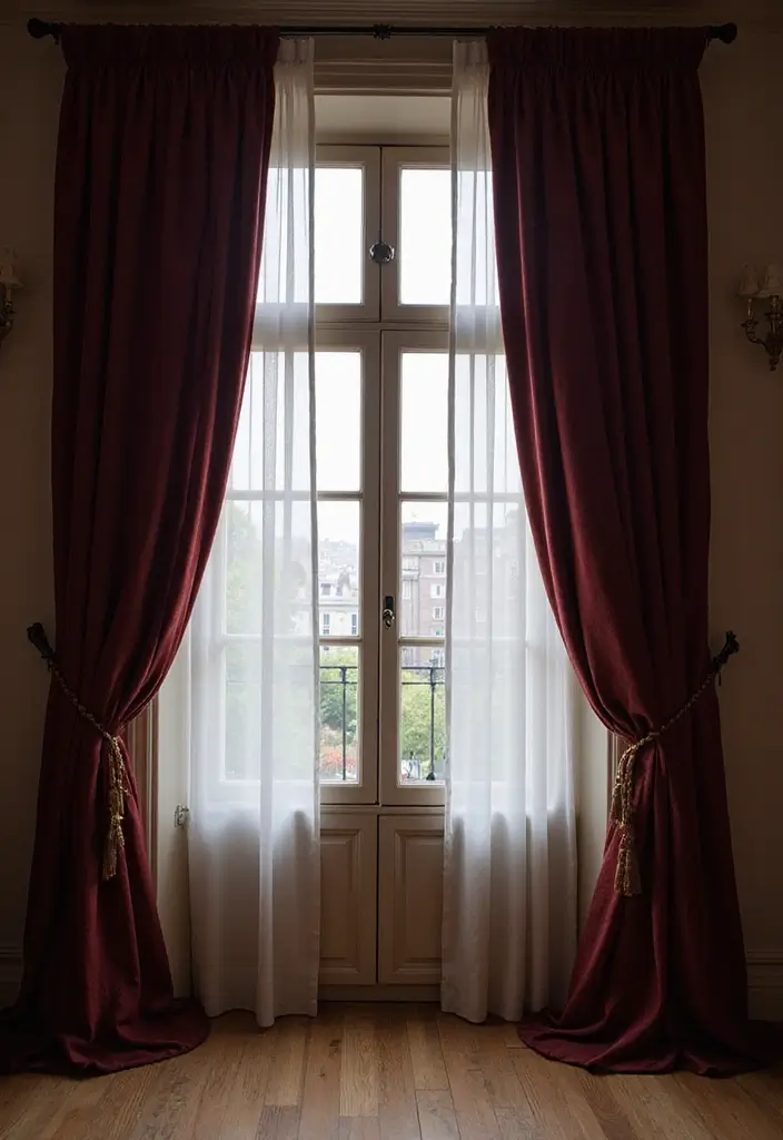 bold window curtains creating dramatic romantic ambiance