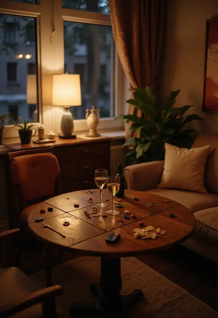 cozy date night corner inside apartment