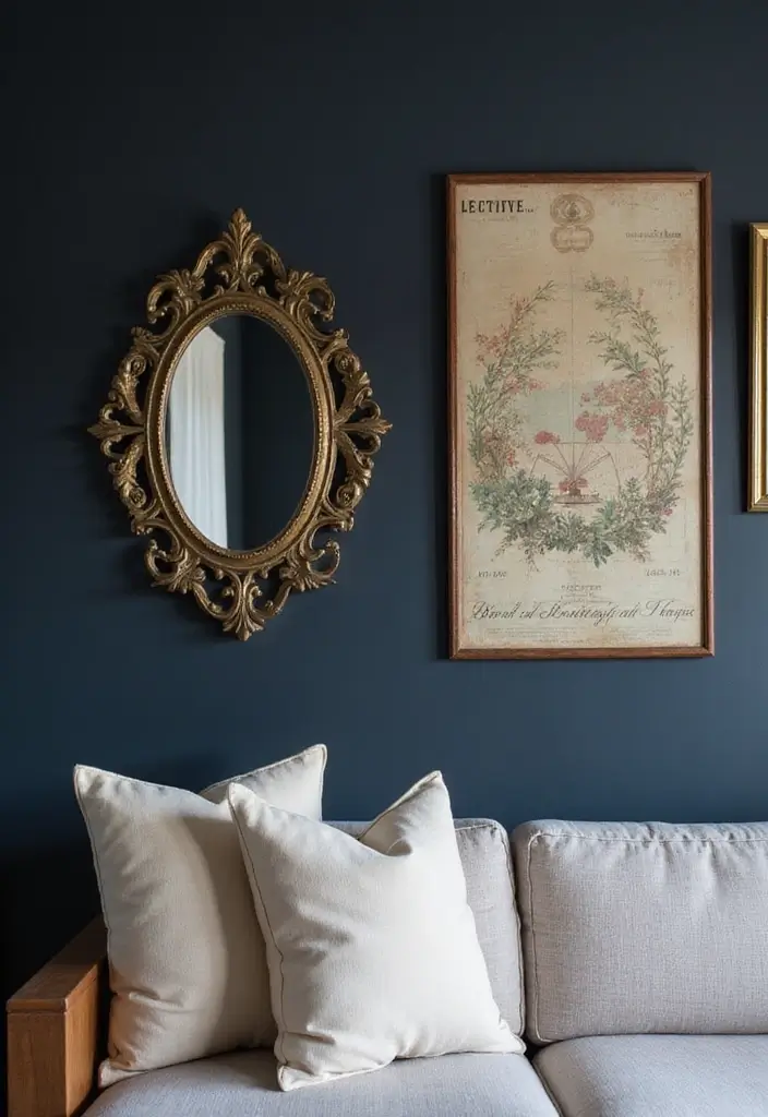 dark walls creating cozy romantic apartment vibe