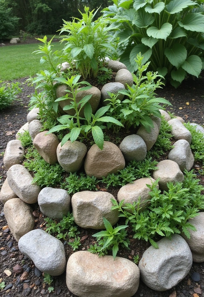 herb spiral garden design for small spaces