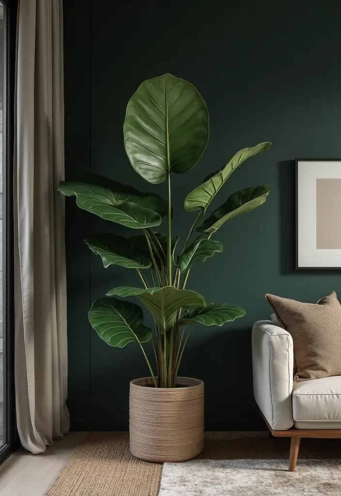 large statement plants enhancing romantic apartment aesthetic