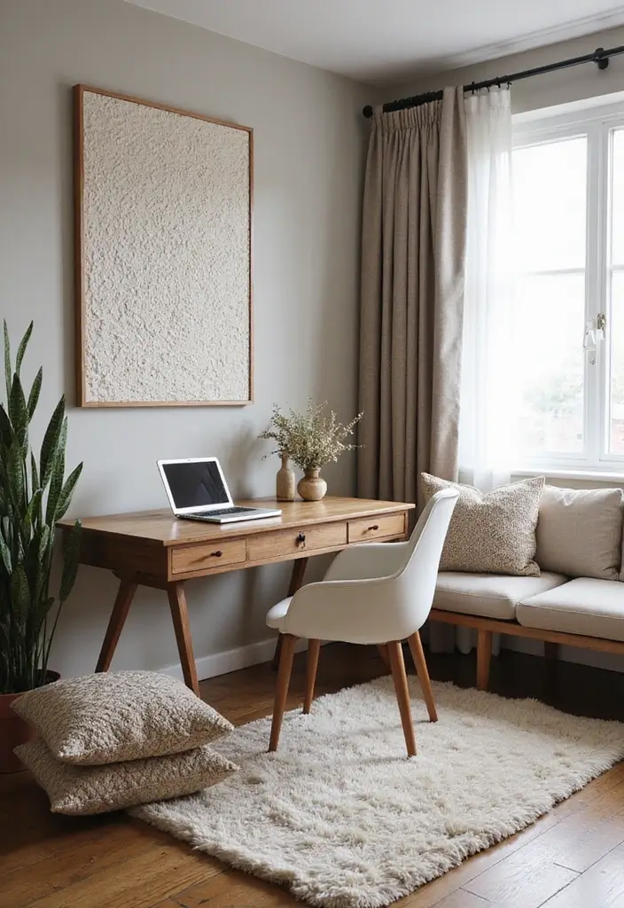 layered textures decor ideas for home office