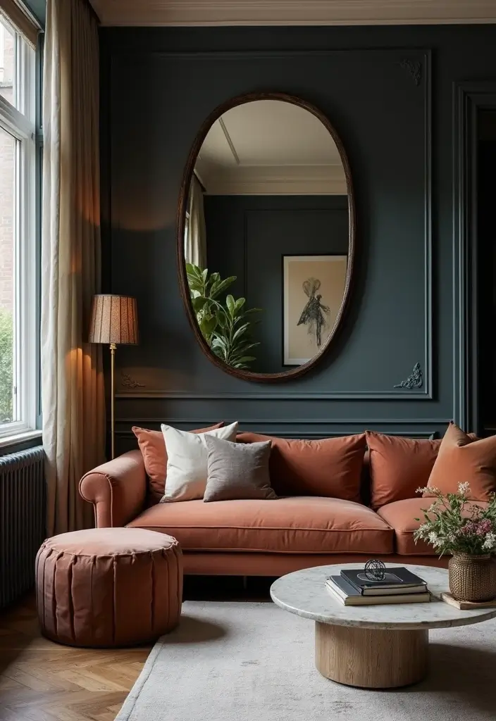 mirrors reflecting light to expand small apartment